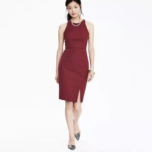 NWT Banana Republic Sleeveless Sheath Dress, Burgundy Size 2P